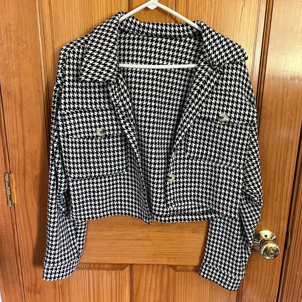 Medium, Cropped Gingham Jacket